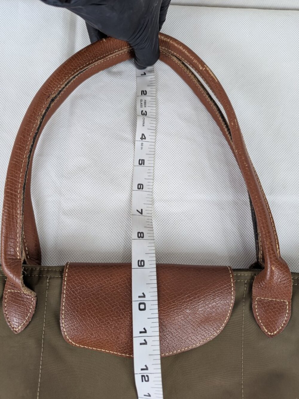 Authentic Longchamp Le Pliage Tote Nylon Shoulder Bag Green Made in China. - Picture 16 of 16